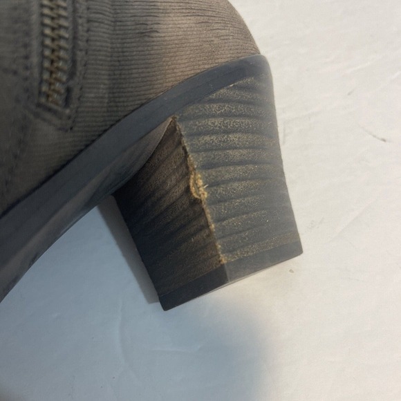 Eileen Fisher Heeled Ankle Boots 8.5 Side Zipper Neutral Vero Cucio Leather - Picture 13 of 16